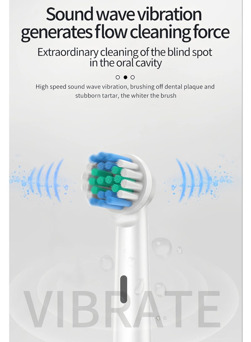 beteno Rotating Electric Toothbrush for Adults with 8 Brush Heads, Base, Travel Case, 5 Cleaning Modes with Sonic Vibration, PX Level Waterproof, 3 Hours Fast Charge, Up to 180 Days of Use Black - Image 4