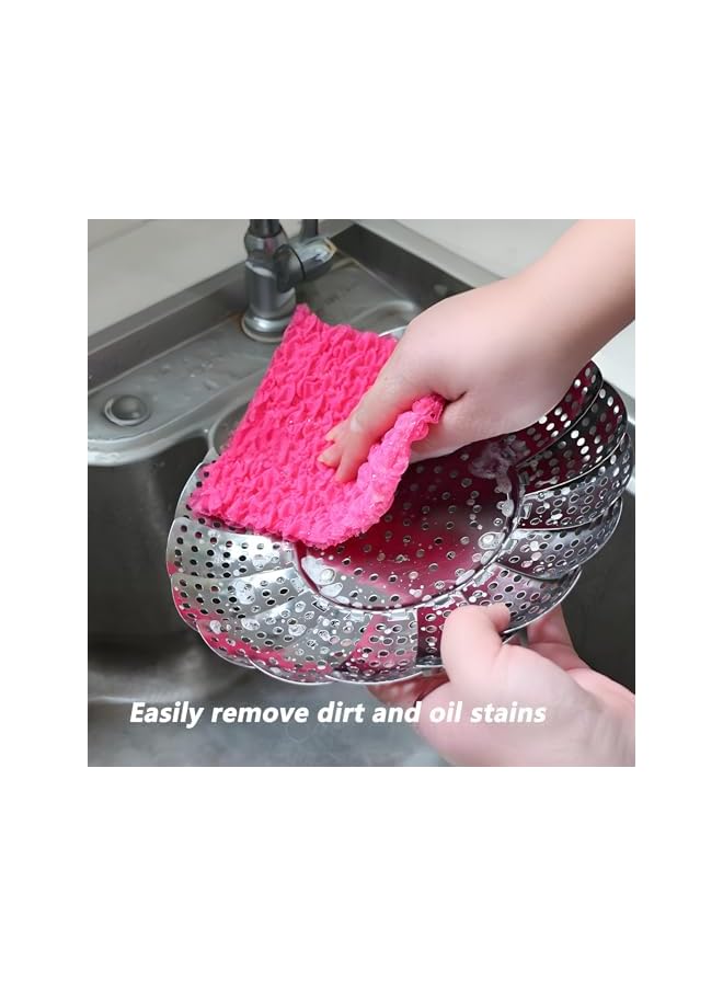 promass Microfiber Sponge Cloths, Absorbent Dish Sponge &Kitchen cleaning cloth, dish sponge, cleaning supplies, 8-Pack (2 Packs of 4 Cloths, Pink, Blue, Green, Yellow),3.9" x 5.9" - Image 4