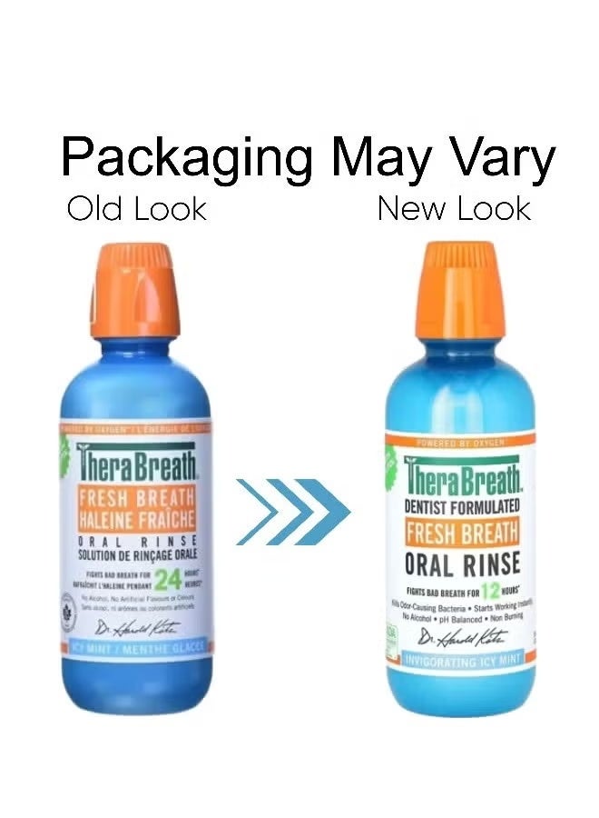 TheraBreath Fresh Breath Oral Rinse Invigorating Icy Mint 473ml - Image 2