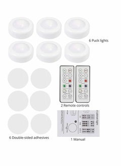KASTWAVE Under Cabinet Lights, Cupboard Lights RGB Night Light Puck Lighting 4000K Dimmable Battery Powered Atmosphere Light with Remote Control for Kitchen Closet, 6 Pack  - Image 3