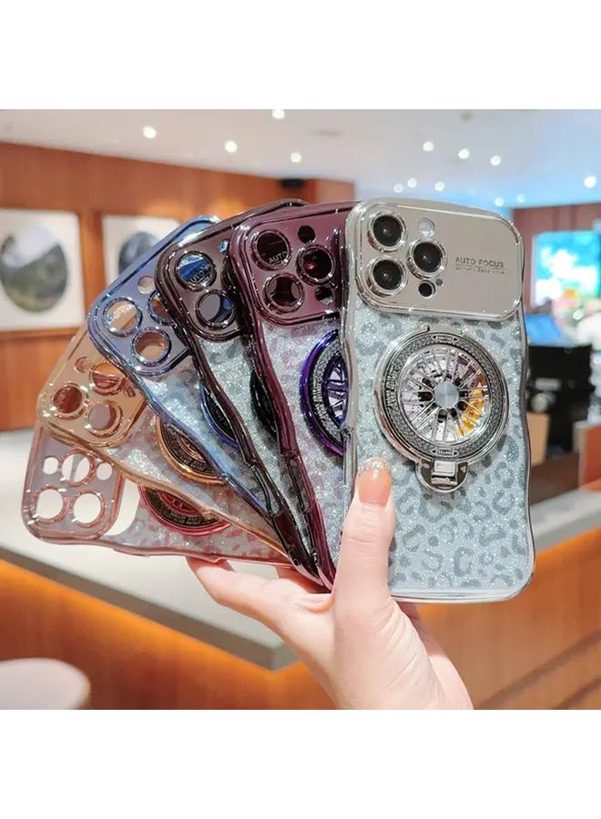 Space Silver iPhone 14 Case With Lens Protection And Electroplated Wave Window - Image 2