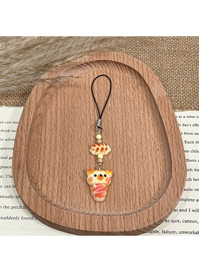 NIBEMINENT Phone Charm/ Chain Strap for Women Girls, Simulated Food Toys Cell Phone Case Lanyard Wrist Strap