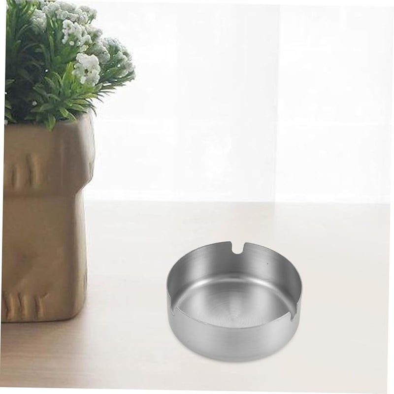 منفضة سجائر من الفولاذ المقاوم للصدأ مع غطاء متينة للاستخدام الداخلي والخارجي محمولة للمنزل والمكتب والحديقة - Image 5