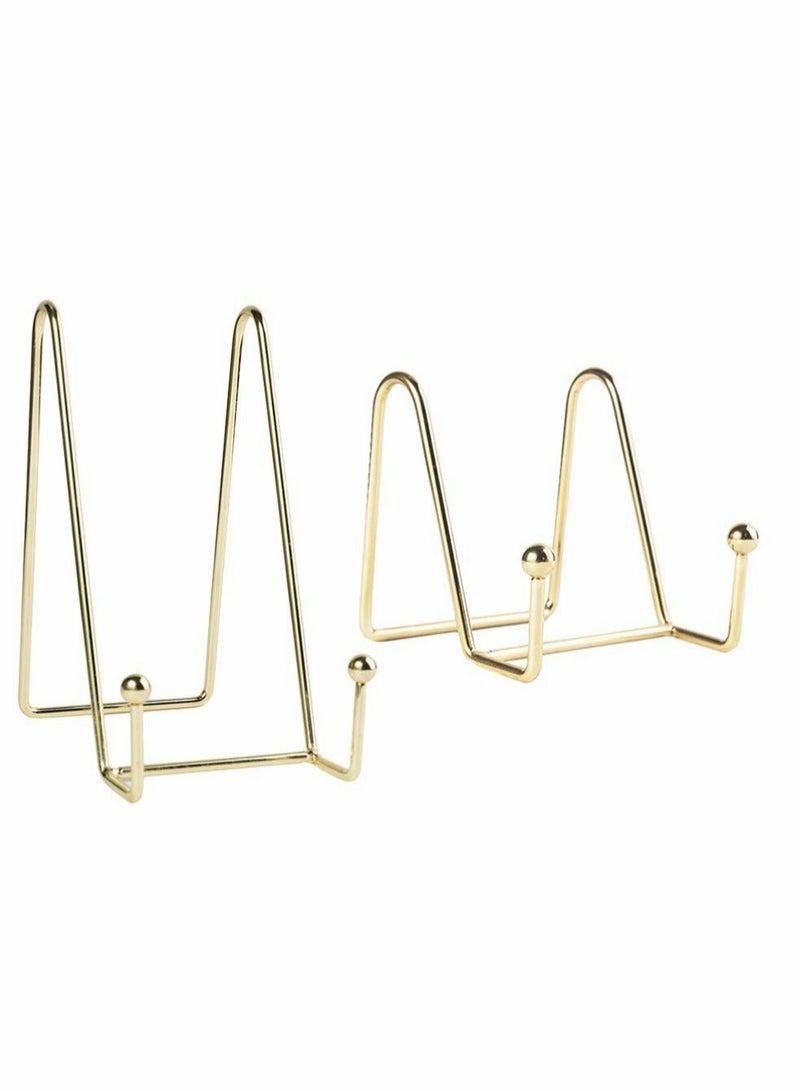 Excefore 2 Pcs Book Display Rack Iron Art Display Stand Plate Dish Photo Holder Stand Picture Frames for Wedding Home Store - Image 1