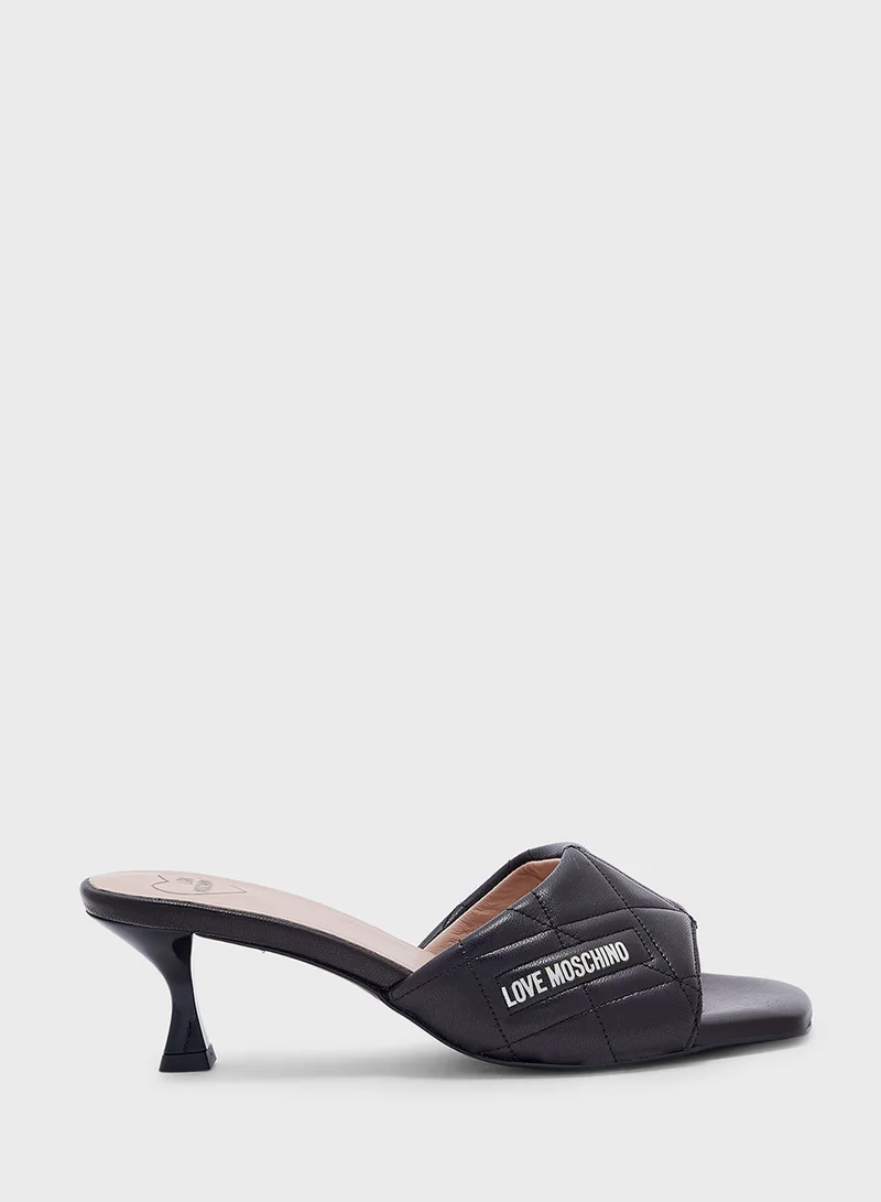 Love Moschino Open Toe Mid Heel Sandals