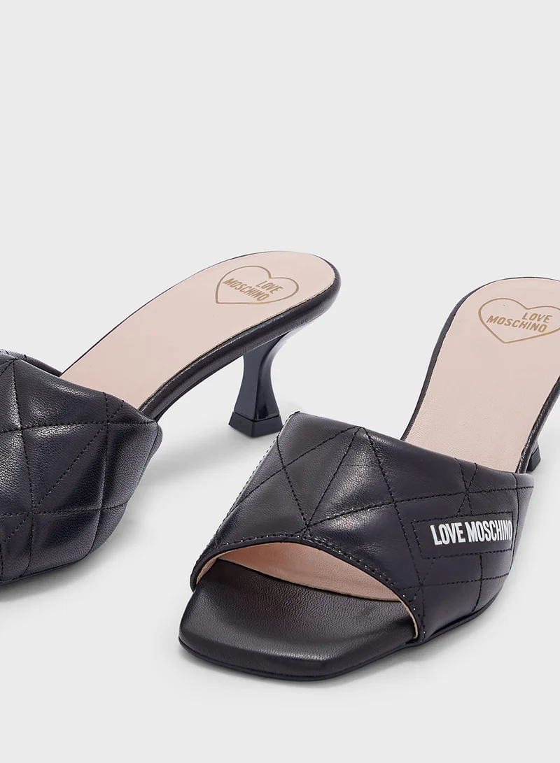 Love Moschino Open Toe Mid Heel Sandals