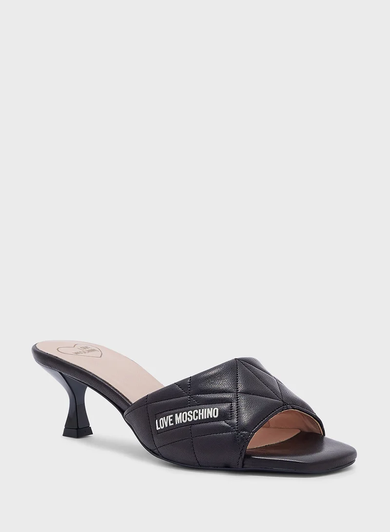 Love Moschino Open Toe Mid Heel Sandals