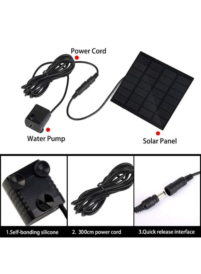 Solar Fountain Pump Kit with Separate Solar Panel, 1.8 W Upgraded Solar Water Pump with 3M Long Cable 4 Nozzles Solar Water Fountain for Bird Bath, Outdoor Pond Patio Garden Fish Tank - Image 5