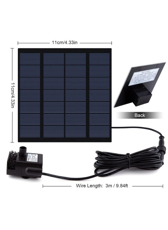 Solar Fountain Pump Kit with Separate Solar Panel, 1.8 W Upgraded Solar Water Pump with 3M Long Cable 4 Nozzles Solar Water Fountain for Bird Bath, Outdoor Pond Patio Garden Fish Tank - Image 2