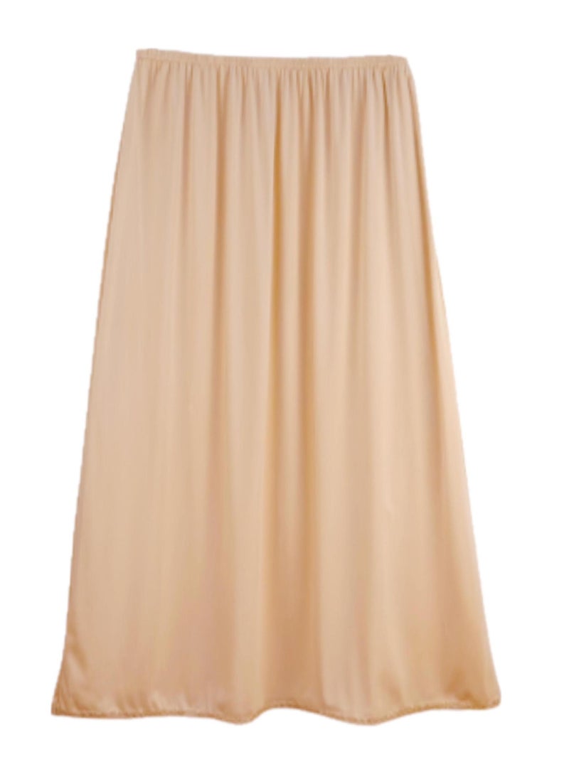 City Rose 3- Pieces Skirt Soft Durable And Cold Inner Nylon With Elasticized Waistband And Small Lace Women Beige  - Image 2