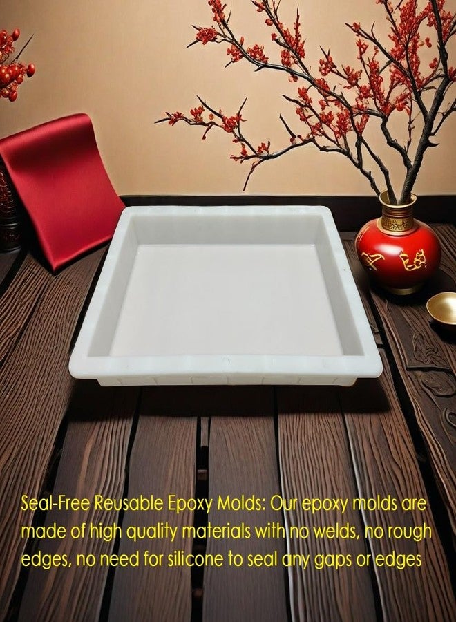 ModWgGuo 2Pcs Extra Large Reusable Epoxy Resin Table Mold15.7x9.8x3 inch 11.4x7.5x2 inch Rectangles Epoxy Resin Molds for River Table, Coffee Side Table, Cutting Board, Charcuterie Board, Art Panel - Image 4