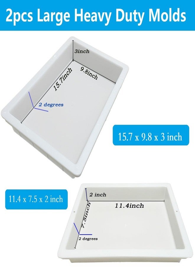 ModWgGuo 2Pcs Extra Large Reusable Epoxy Resin Table Mold15.7x9.8x3 inch 11.4x7.5x2 inch Rectangles Epoxy Resin Molds for River Table, Coffee Side Table, Cutting Board, Charcuterie Board, Art Panel - Image 2