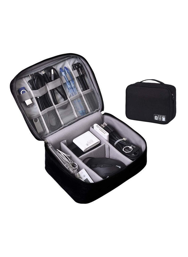 حقيبة منظم الكابلات حقيبة تخزين كبلات السفر تحمي محركات بطاقات الذاكرة ومحولات الشحن ومحولات الأجهزة الأخرى - Image 1