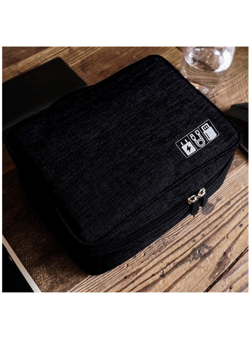 حقيبة منظم الكابلات حقيبة تخزين كبلات السفر تحمي محركات بطاقات الذاكرة ومحولات الشحن ومحولات الأجهزة الأخرى - Image 5