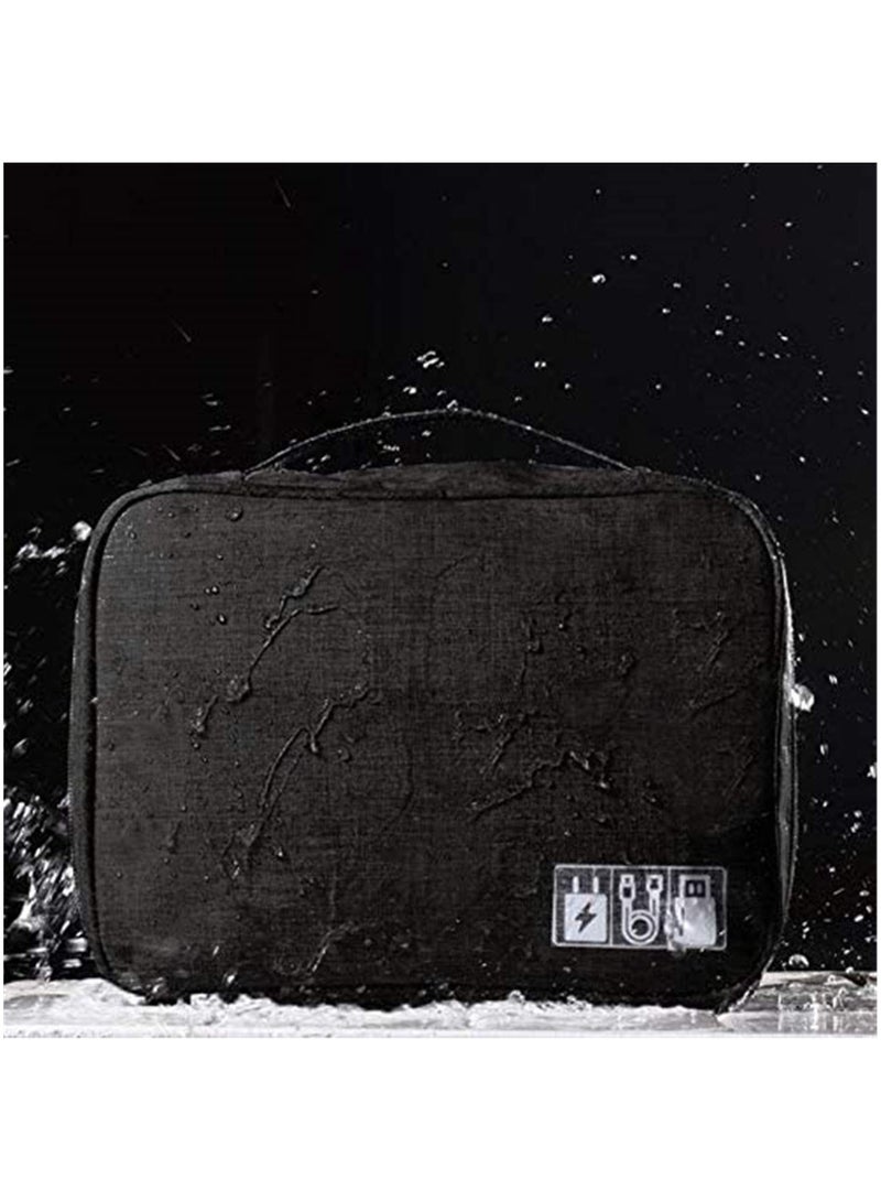 حقيبة منظم الكابلات حقيبة تخزين كبلات السفر تحمي محركات بطاقات الذاكرة ومحولات الشحن ومحولات الأجهزة الأخرى - Image 2