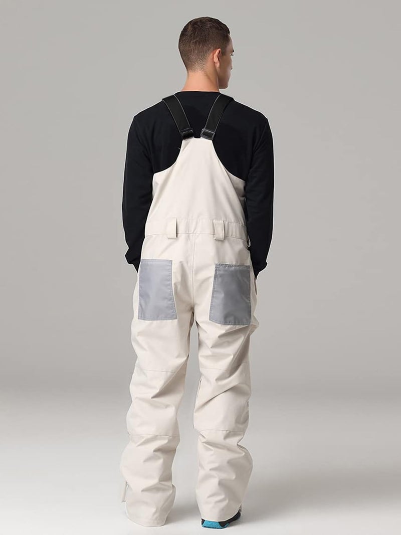 SEARIPE Mens Snow Bibs Adjustable Overalls Pants Women Wear-resistant Bib Hiking Climbing Insulated Ski Pants(K05White,XL) - Image 4