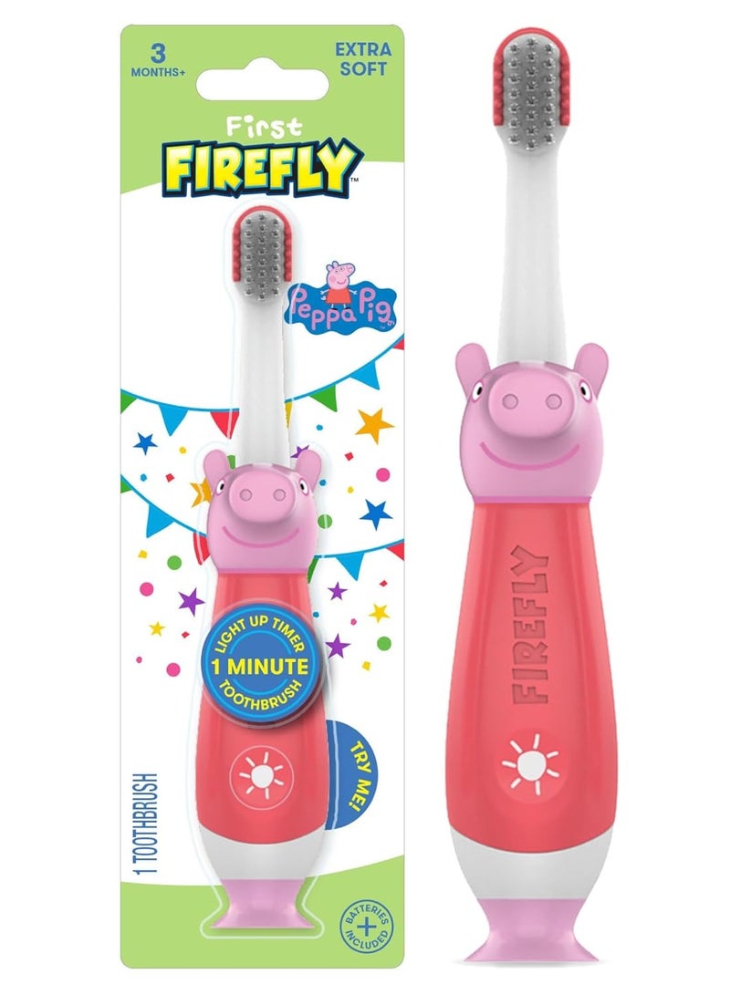 Firefly First Firefly Peppa Pig Light Up Timer Toothbrush with Extra Soft Bristles, 1 Count - Image 1