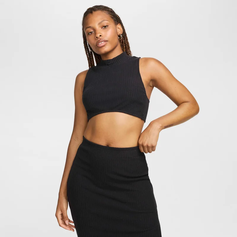 Nike Black Women's Sportswear Chill Crop Top for Women | Best Price UAE