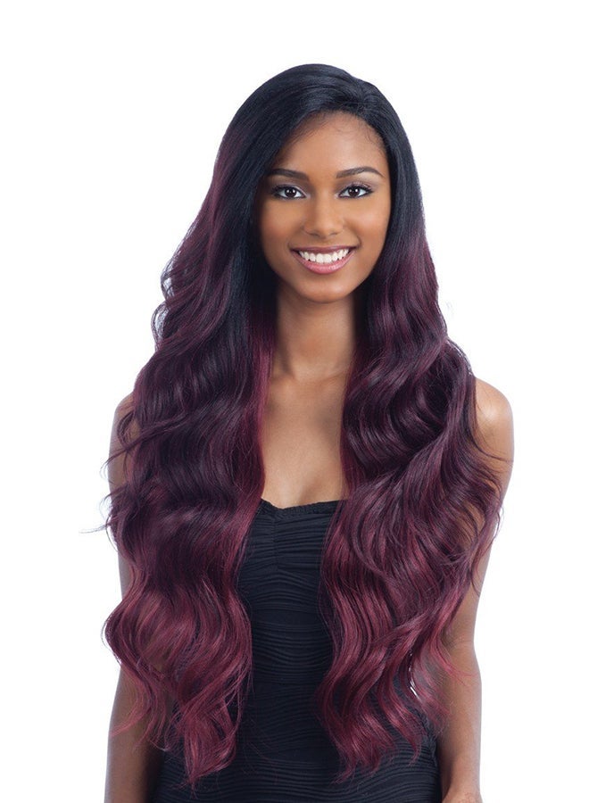 NIBEMINENT Long Curly Hair Wig Black/Pink - Image 1