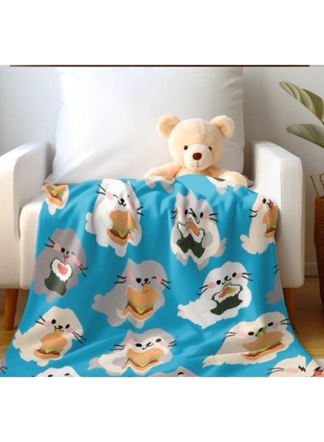 عام بطانية رقيقة من الفانيلا (حرارة ومريحة، ومناسبة للنوم واستخدام اللعبة والغبار والرمل) 150 سم * 200 سم - 1125 - Image 5