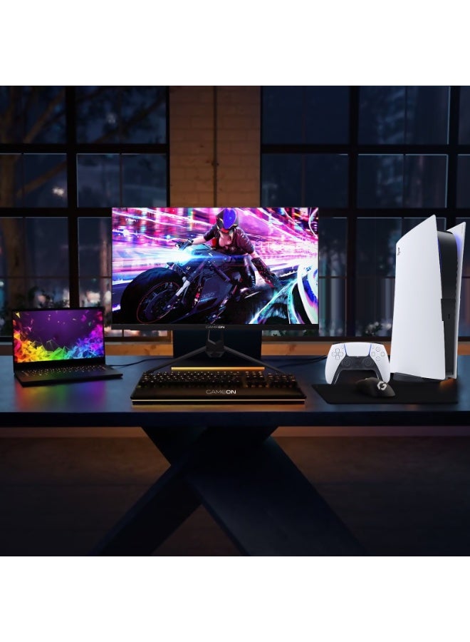 GAMEON 24 Inch FHD Gaming Monitor 144Hz Fast IPS 0.5ms MPRT HDR10 FreeSync G-Sync Compatible HDMI 2.1 DisplayPort Built-in Speakers VESA Flicker-Free Low Blue Light Black - Image 3