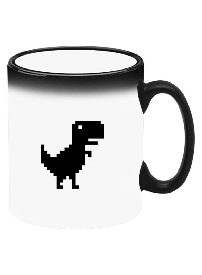Theodor Color Changing Heat Sensitive Ceramic Mug, Image Revealed When HOT Liquid is Added! Offline Dino - Image 2