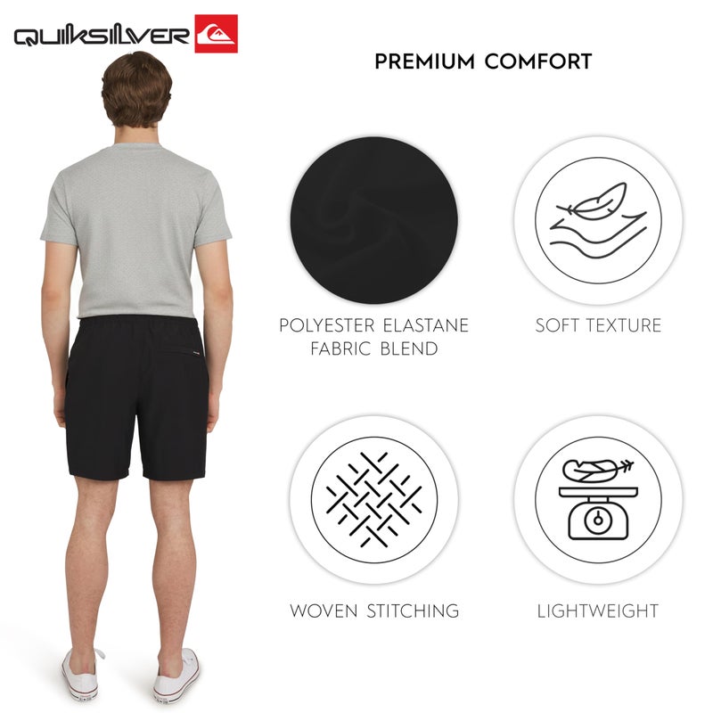 Quiksilver Men's Regular Fit Stretch Waist Water Friendly Active Hybrid Shorts, Black, Large - Image 4