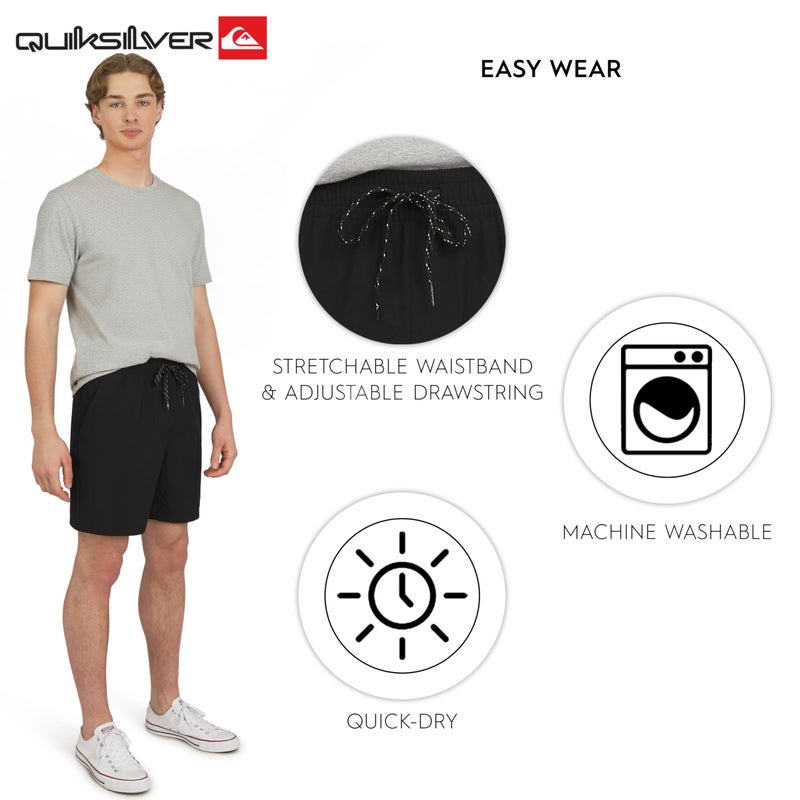 Quiksilver Men's Regular Fit Stretch Waist Water Friendly Active Hybrid Shorts, Black, Large - Image 5