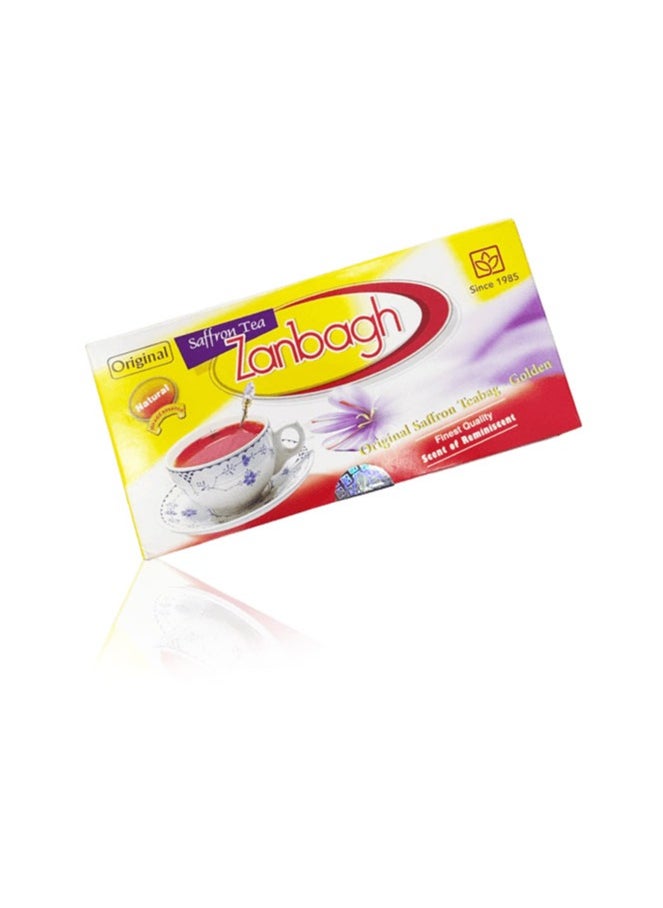 ZANBAGH Original Saffron Tea Bag, Saffron Black Tea, Aromatic and Rich Taste, For Relaxation and Calmness, Set 20 pcs - 40gr  - Image 1