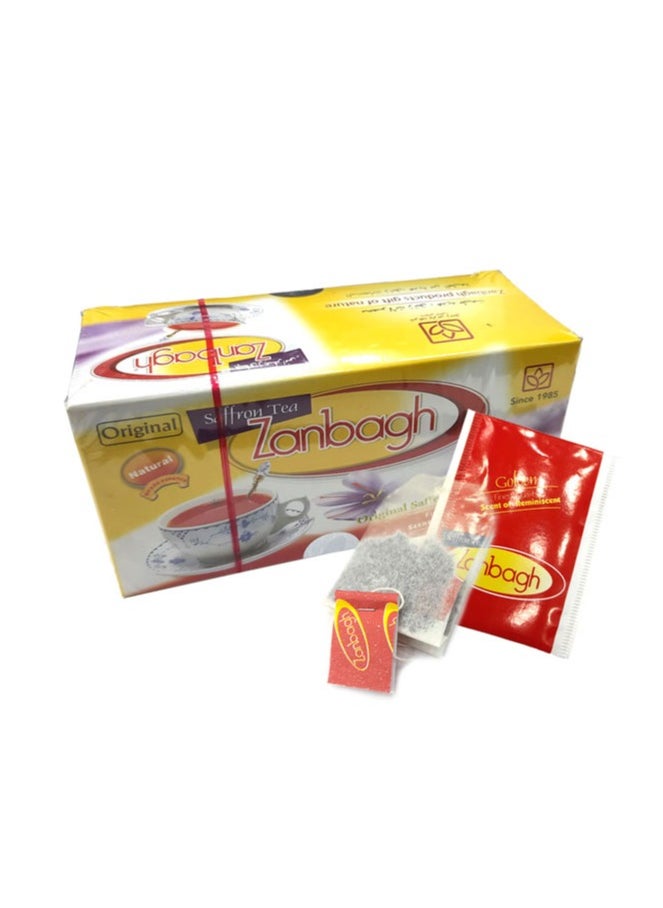 ZANBAGH Original Saffron Tea Bag, Saffron Black Tea, Aromatic and Rich Taste, For Relaxation and Calmness, Set 20 pcs - 40gr  - Image 2