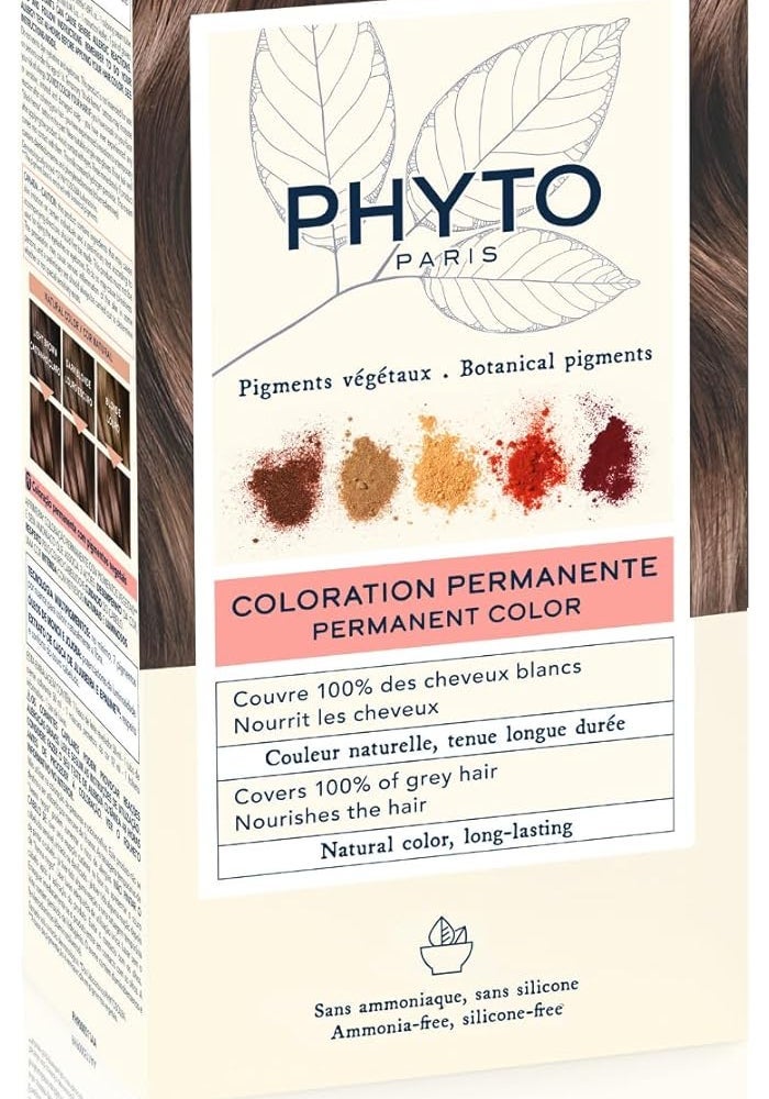 PHYTO PARIS Permanent Hair Color in Light Brown Cappuccino 6.77 - Ammonia-Free Botanical Formula - Image 1