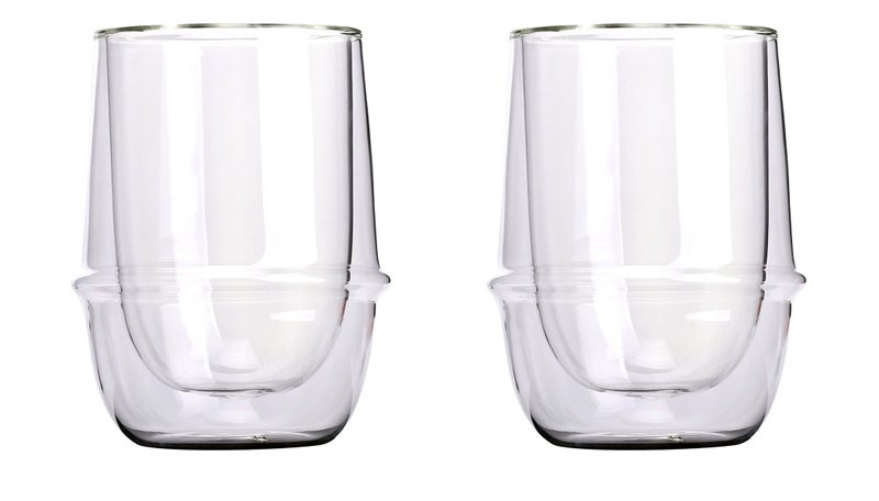 Set of 2 DoubleWalled Kinto KRONOS 350 ml 1183 fl oz Iced Tea Glasses  Maintain Temperature  Prevent Condensation