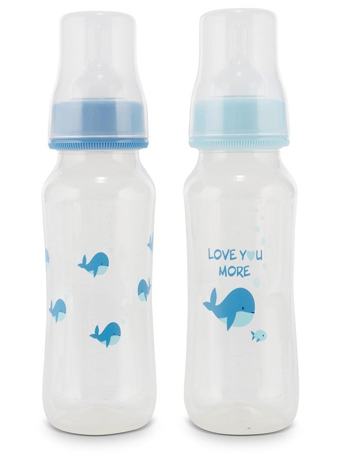 Cudlie Premium 2-Pack Baby Bottles - 11 Ounce, Hourglass Shape, Fun Boys and Girls Prints, Clear Cover - BPA-Free - Image 1
