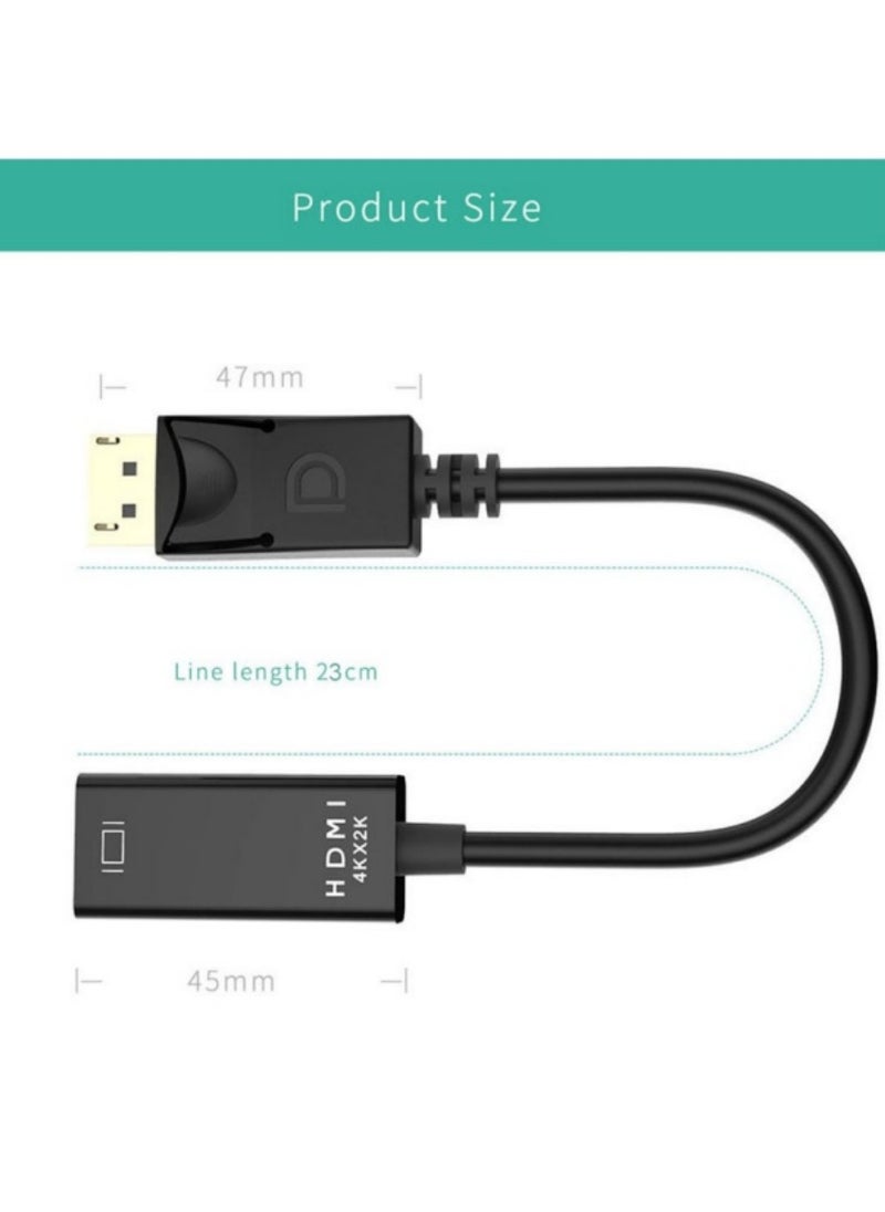 ماركة غير محددة - كابل محول DP إلى HDTV HDMI 4K 30 هرتز مطلي بـ HDMI كابل DP الذكور إلى كابل HDMI Enda (أسود) - Image 1