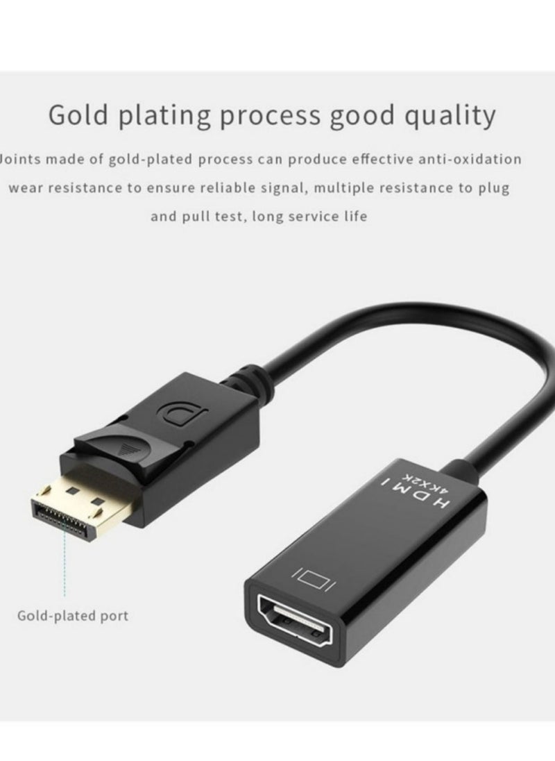 ماركة غير محددة - كابل محول DP إلى HDTV HDMI 4K 30 هرتز مطلي بـ HDMI كابل DP الذكور إلى كابل HDMI Enda (أسود) - Image 1