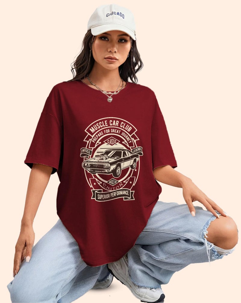 AUSK Oversized T-Shirt for Womens || Graphic Front Printed Loose fit Womens Tshirt - Image 5