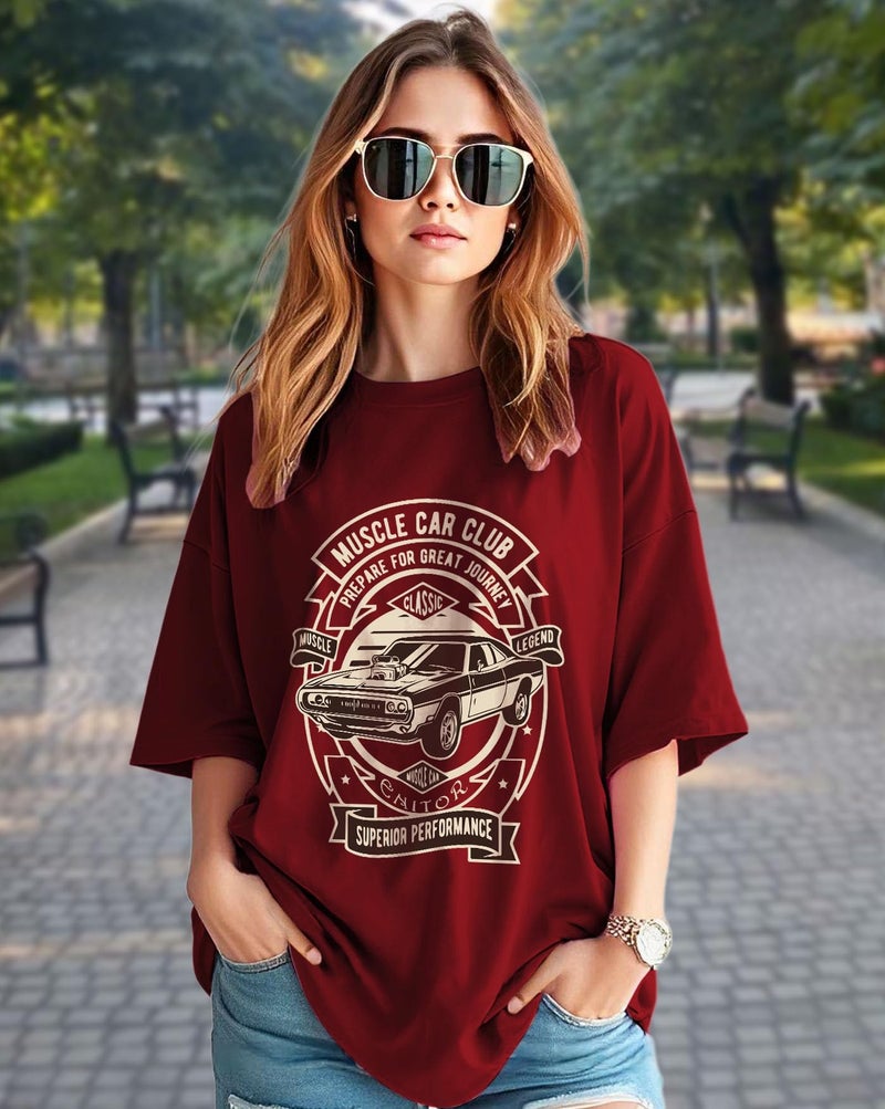 AUSK Oversized T-Shirt for Womens || Graphic Front Printed Loose fit Womens Tshirt - Image 2