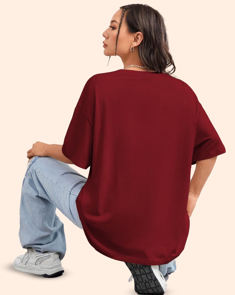 AUSK Oversized T-Shirt for Womens || Graphic Front Printed Loose fit Womens Tshirt - Image 3