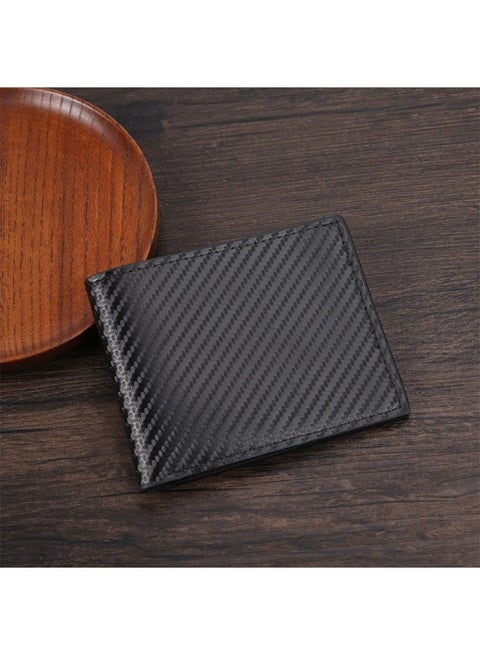 Men’s Bifold Wallet with Carbon Fiber Texture – Large Capacity PU Leather Wallet with Multi-Card Slots, Coin Pocket & Cash Compartment, Slim Minimalist Design