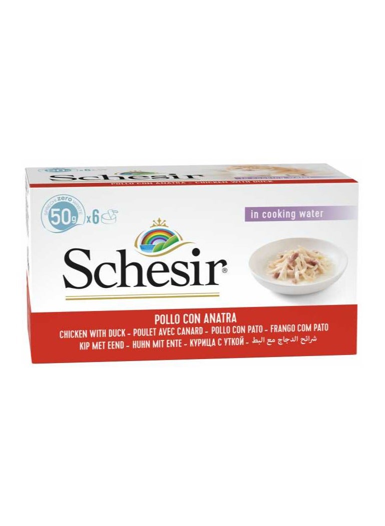 Schesir طعام القطط الرطب فيليه الدجاج مع البط 6X50 جرام - Image 1