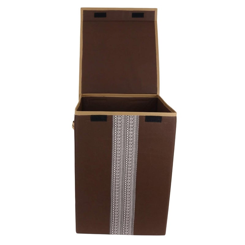 SHREY CREATION Shrey Creation Non Woven Foldable 68Ltrs Laundry BagStorage BasketBin with Lid and Handle for Washing Clothes for Dirty Dress Pack of 1 Colour Brown  - Image 4