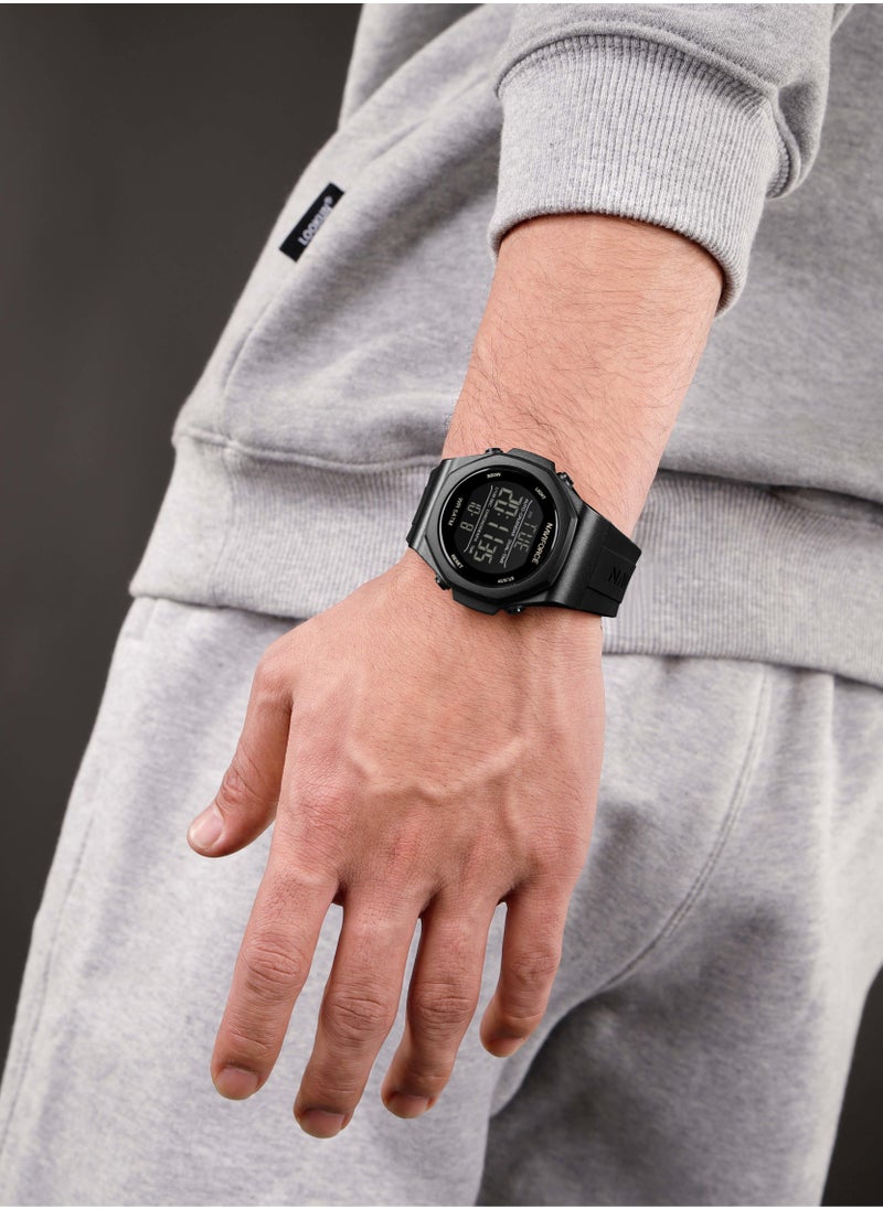 NAVIFORCE Fumed Silica Strap Multifunctional Digital LCD Wrist Watch For Men NF7117 B/B  - Image 3