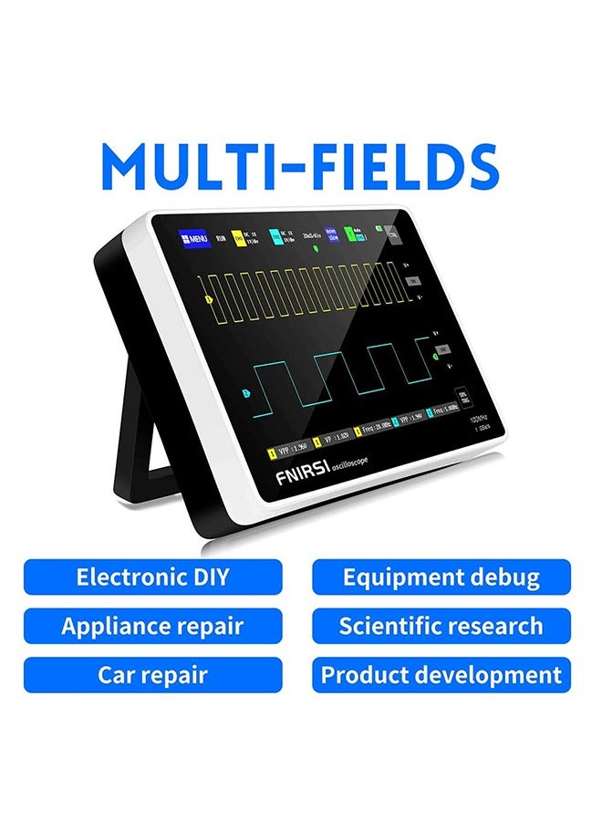 1013D Plus Oscilloscope - Portable Handheld Tablet Oscilloscope with 100X High Voltage Probe, 2 Channels 100Mhz Bandwidth 1GSa/s Sampling Rate 7 TFT LCD Touch Screen - Image 3