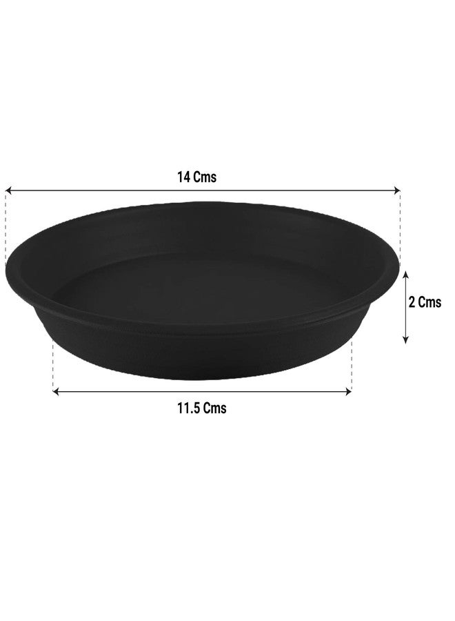 TrustBasket UV Treated 4.5 inch Round Bottom Tray(Plate/Saucer) Suitable for 6 inch Round Plastic Pot - Black Color-Set of 3 - Image 3