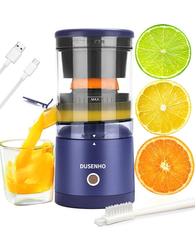 CITRUS JUICER MACHINES RECHARGEABLE PORTABLE JUICER WITH USB AND CLEANING BRUSH FOR ORANGE LEMON GRAPEFRUIT