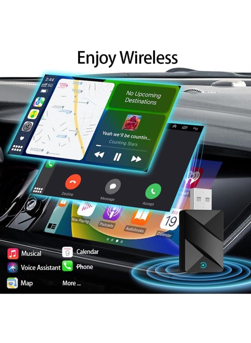 SYOSI Wireless CarPlay Adapter, 2-in-1 Android Auto Dongle for iPhone and Android, Plug and Play USB A C Car Multimedia Converter with Online Update Support for Wired to Wireless Connection, Black - Image 4