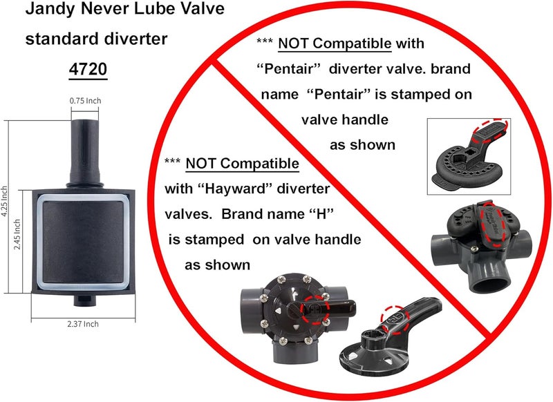 Winjet ATIE Neverlube Diverter Valve Kit 4720 Replacement for Zodiac Jandy 2 Port or 3 Port (3 Pack) - Image 3
