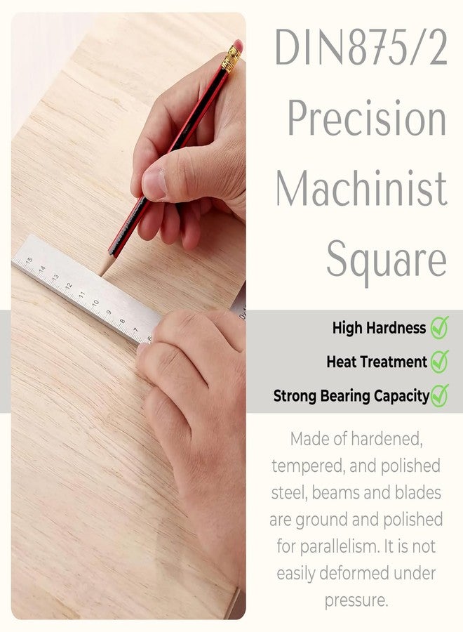Atarvana Machinist Square with Scale 2, 3, 4, 6 Inch, Atarvana 90 Degree Carpenter Square, Harden Carbon Steel Engineer Square Hard Steel Construction for Precision Layout and Measurement Woodworking - Image 3