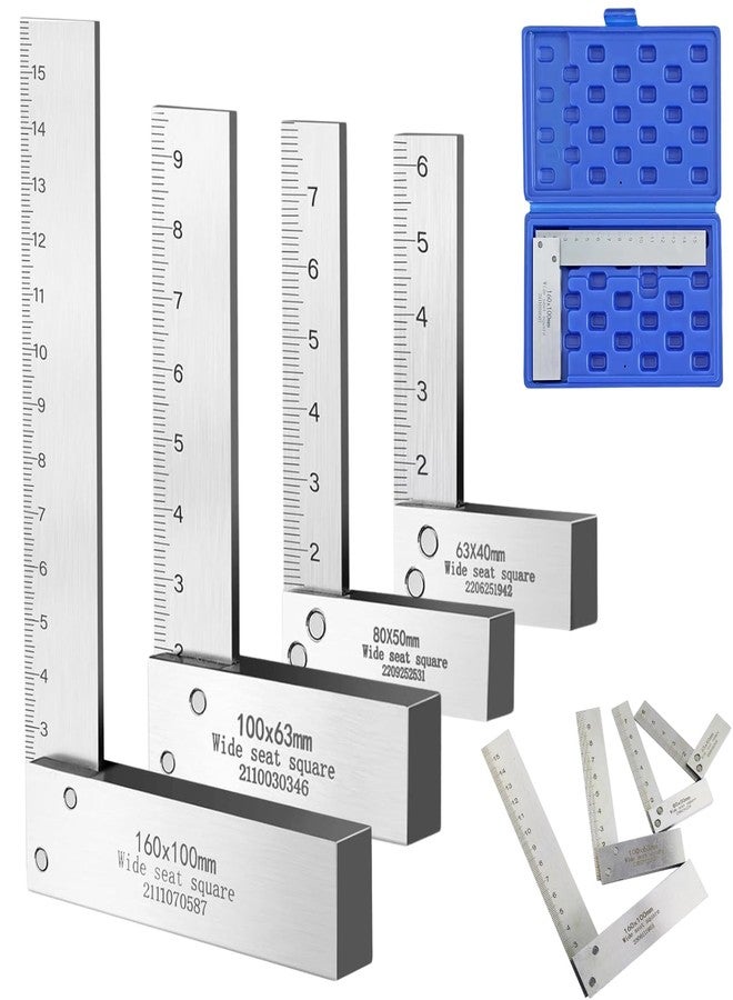 Atarvana Machinist Square with Scale 2, 3, 4, 6 Inch, Atarvana 90 Degree Carpenter Square, Harden Carbon Steel Engineer Square Hard Steel Construction for Precision Layout and Measurement Woodworking - Image 1