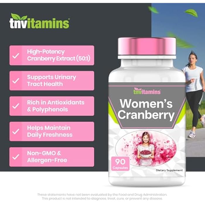 tnvitamins Cranberry Pills for Women: Ultra-High Potency Cranberry Concentrate Extract - 90 Capsules | Urinary Tract Health & Support* | Supplement for Women | Non-GMO | Made in the USA! - Image 3